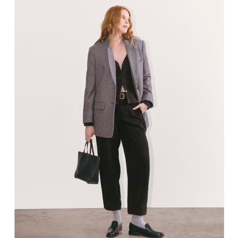 New Everlane The Tencel Utility Pant Tapered Leg Black Women's 6 NWT Patchwork